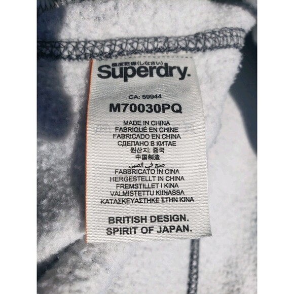 Superdry Sweatpants Mens 2XL Slim Fit Gray Joggers Athletic Tapered Zip Pockets - Picture 9 of 13